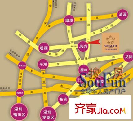 三正財(cái)富新地花園交通圖