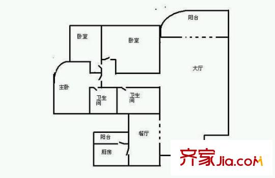 金月灣花園 3室 戶型圖