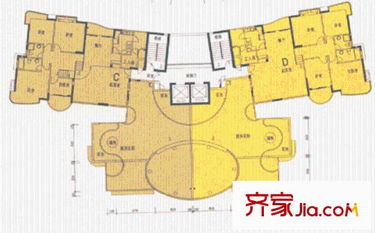 金月灣花園戶型圖1室