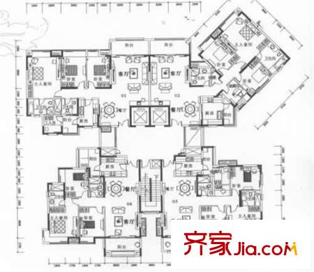 東駿豪苑三期3室 戶型圖