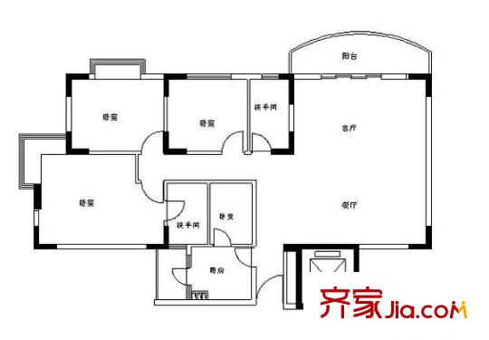 粵港花園 4室 戶型圖