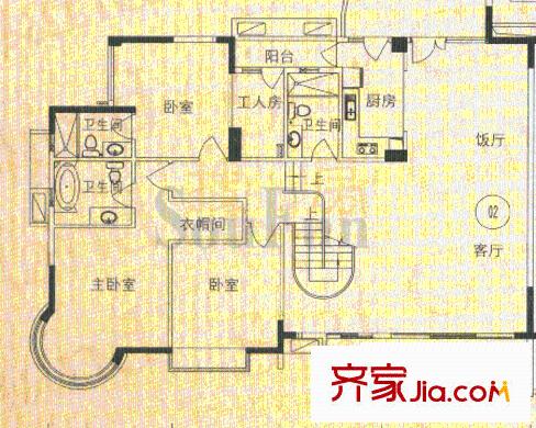 星河傳說(shuō)聚星島A區(qū)戶型圖4室3廳4衛(wèi)1廚