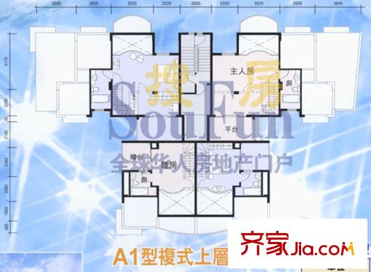 碧河花園戶型圖A1復(fù)式上層 2室