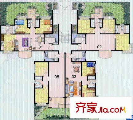 碧河花園戶型圖01 2室2廳1衛(wèi)1廚