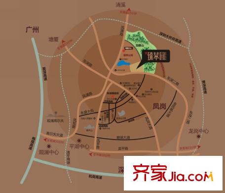 翡翠山湖三期臻萃園區(qū)位圖