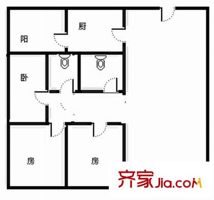 麗駿豪庭 3室 戶型圖