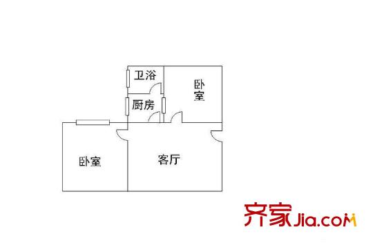 粵港花園 1室 戶型圖