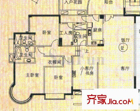 星河傳說(shuō)聚星島A區(qū)戶型圖4室2廳3衛(wèi)1廚