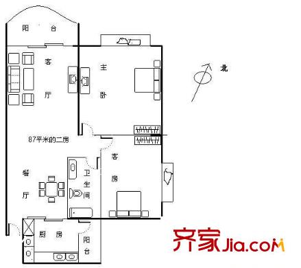翡翠山湖 2室 戶型圖