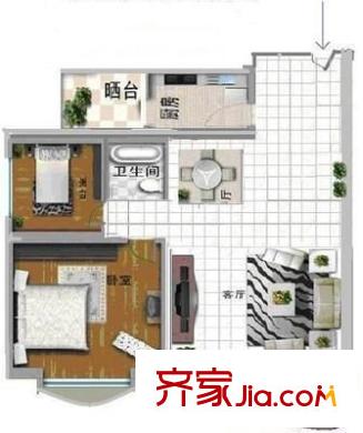 翡翠山湖 2室 戶型圖