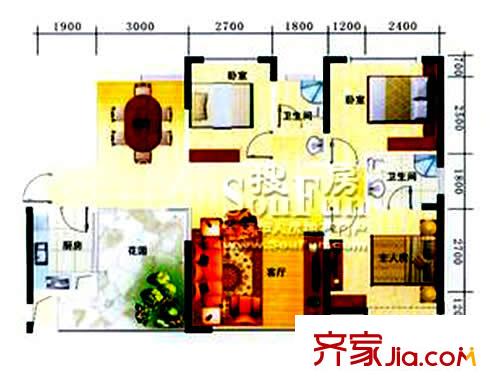 鹿港小鎮(zhèn)  3室戶型圖