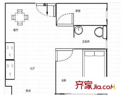 鹿港小鎮(zhèn) 1室 戶型圖