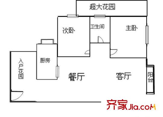 藍(lán)山錦灣 2室 戶型圖