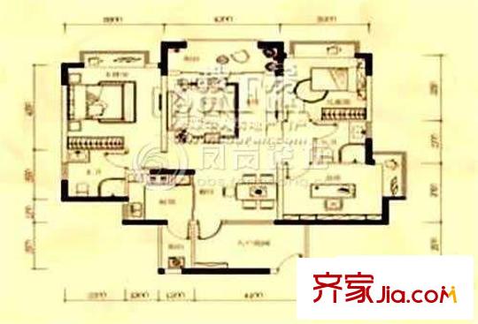 藍(lán)山錦灣一期 2室 戶型圖
