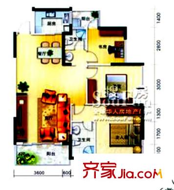 鹿港小鎮(zhèn)  2室戶型圖
