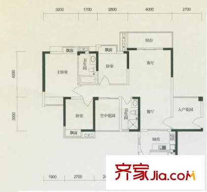 鹿港小鎮(zhèn) 3室 戶型圖