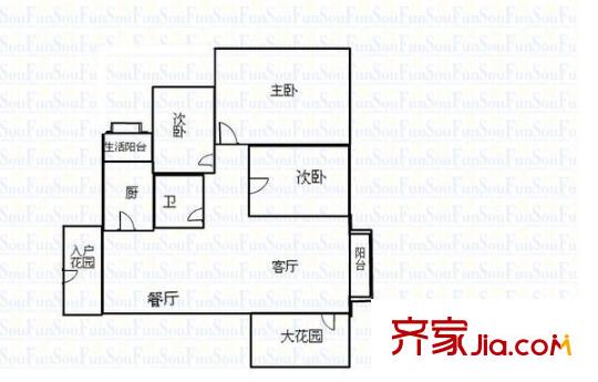 藍(lán)山錦灣 2室 戶型圖