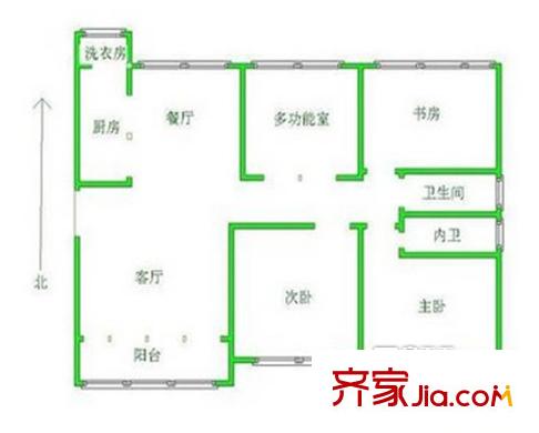  藍(lán)山錦灣 4室 戶型圖