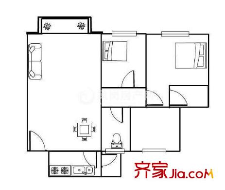 藍(lán)山錦灣一期 3室 戶型圖