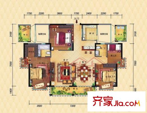 德洲丹緹軒 戶型圖