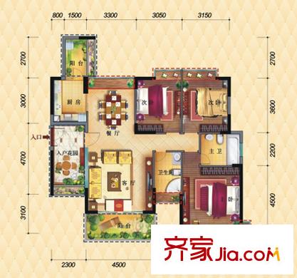 德洲丹緹軒 戶型圖