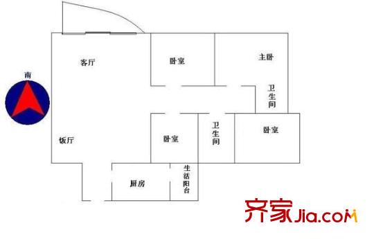 蔚藍星湖 4室 戶型圖