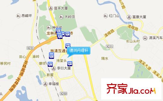 德洲丹緹軒交通圖 