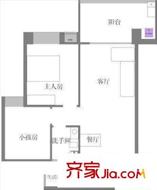 蔚藍(lán)星湖 2室 戶型圖