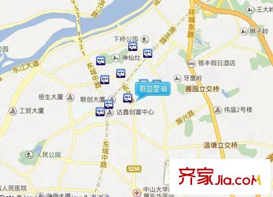 蔚藍星湖交通圖  