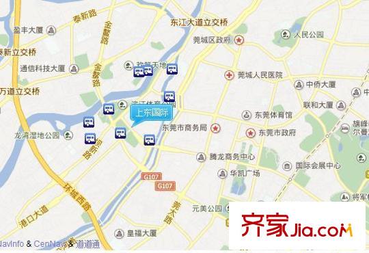 上東國(guó)際交通圖  