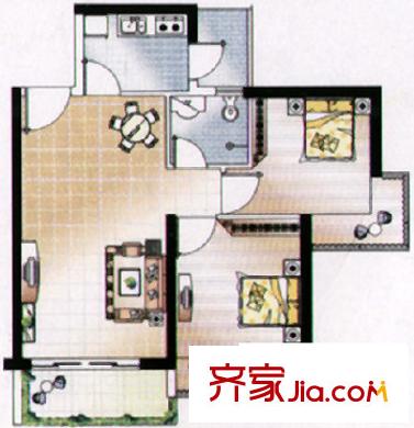 中惠麗陽時代一期 2室戶型圖