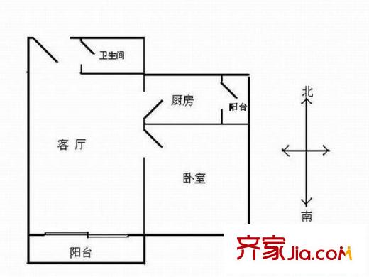 怡豐都市廣場 1室 戶型圖