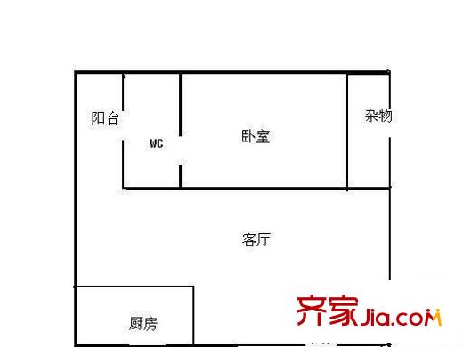 怡豐都市廣場 1室 戶型圖