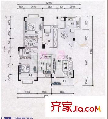 景湖藍(lán)郡 4室 戶型圖