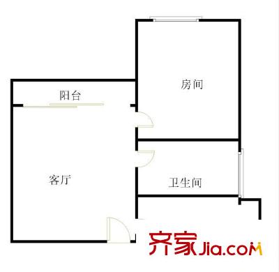 怡豐都市廣場 1室 戶型圖