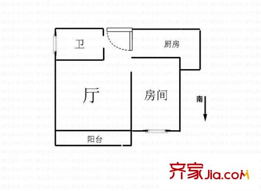 怡豐都市廣場 1室 戶型圖