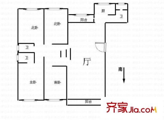 景湖藍(lán)郡 4室 戶型圖