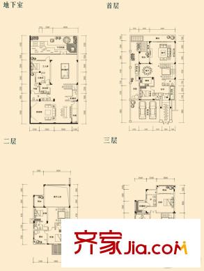 皇家翡翠灣別墅B戶型 5室3廳5衛(wèi)1廚