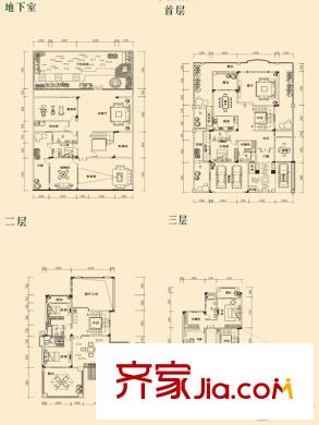 皇家翡翠灣別墅A戶型 6室5廳3衛(wèi)1廚