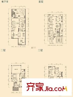皇家翡翠灣別墅D戶型 6室5廳3衛(wèi)1廚