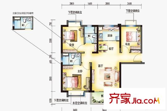 碧桂園智慧家Y208-C 3室2廳2衛(wèi)1廚