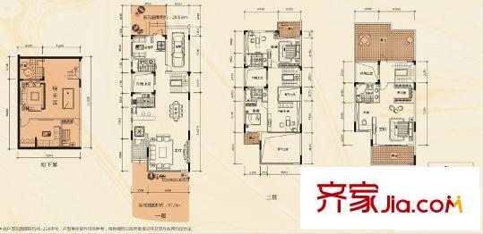 沿海翡翠灣別墅戶型圖TB戶型 4室4廳4衛(wèi)