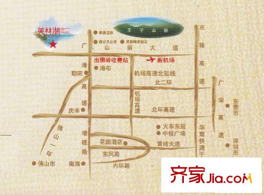 中國(guó)美林湖交通圖