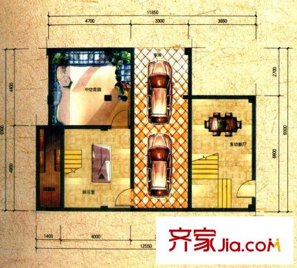 葡萄莊園聯(lián)排羅曼尼莊負(fù)一層 4室4廳4衛(wèi)3廚