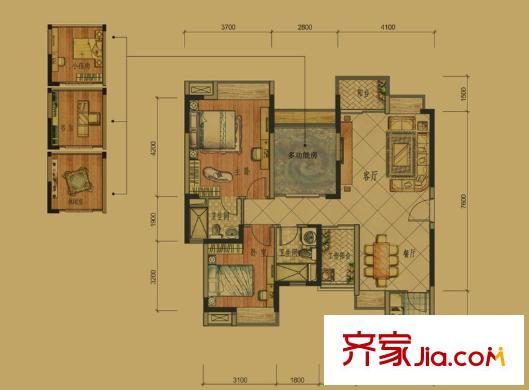 豐泰東海城堡5棟標(biāo)準(zhǔn)層C2戶型 3室2廳2衛(wèi)