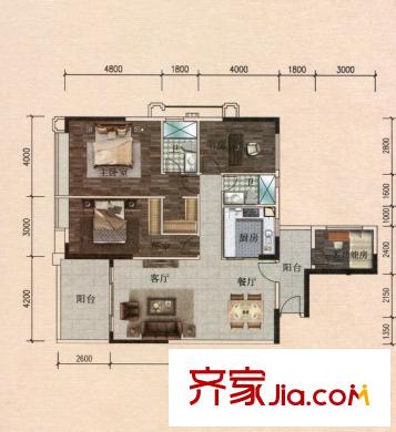 長堤1號7單元標(biāo)準(zhǔn)層04戶型 3室2廳2衛(wèi)1廚
