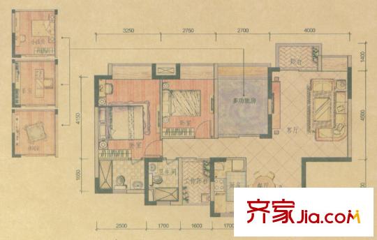 豐泰東海城堡3棟標(biāo)準(zhǔn)層D1戶型 3室2廳2衛(wèi)1廚