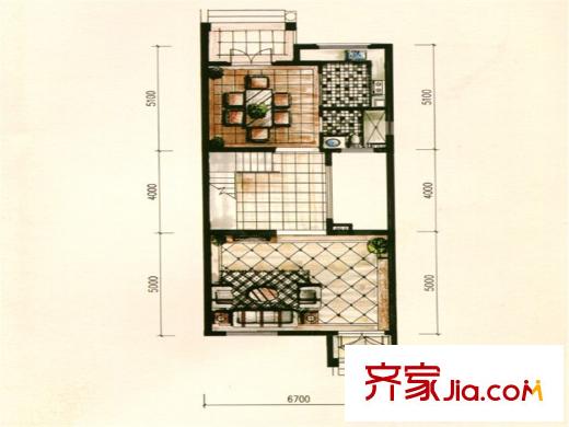 富盈加州陽光美爵別墅戶型一層 4室3廳4衛(wèi)1廚