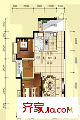 風度盛薈2棟-03戶型2+1房2廳2衛(wèi) 90平方米 3室2廳2衛(wèi)1廚