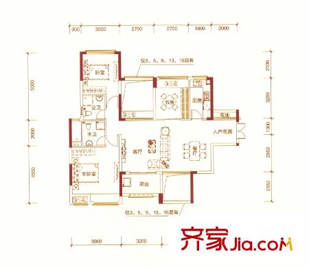東方銀座中心城御廷藍鉆杰座（一期已售完） 3室2廳2衛(wèi)